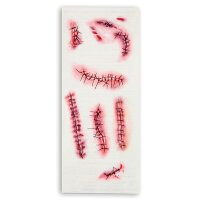 Narben-Tattoo-Set Stapled & Stitched 10teilig
