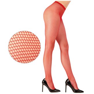 Rote Netzstrumpfhose XL