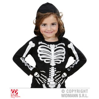 Knochenhandschuhe mit Totenkopf Kindergröße