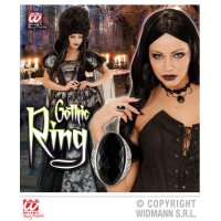 Fingerring Gothic mit schwarzem