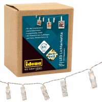 Lichterkette mit Klammern 10 LED warmweiß