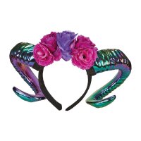 Widderhörner mit Blumen Oilslick Look