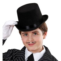 Zylinder Schwarz aus Filz Kindergröße
