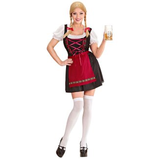 Kostüm Biermädchen schwarz/rot Set Gr.S Bayerische Kellnerin
