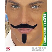 Schnurr- und Spitzbart Kavalier klebend, Schwarz