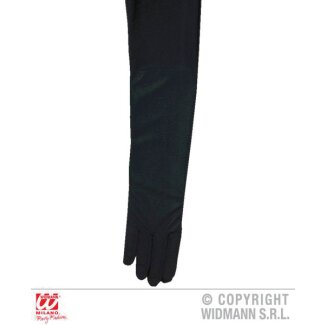 Elastische Satin-Handschuhe schwarz 60cm