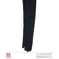 Elastische Satin-Handschuhe schwarz 60cm