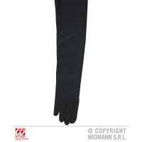 Elastische Satin-Handschuhe schwarz 60cm
