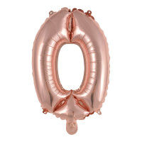 Folienballon Zahl 0 mini 35cm roségold
