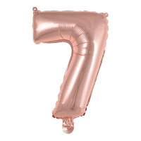 Folienballon Zahl 7 mini 35cm roségold