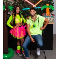 80er Jahre Beinwärmer neonpink