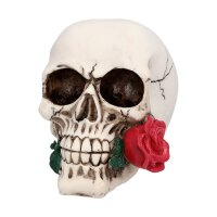 Schädel Casanova mit Rose 14 cm