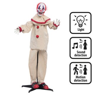 Deko Gruselclown 153cm Licht und Sound