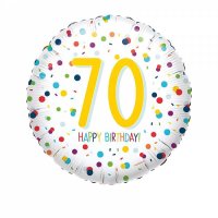 Folienballon Happy Birthday 70 Konfetti rund