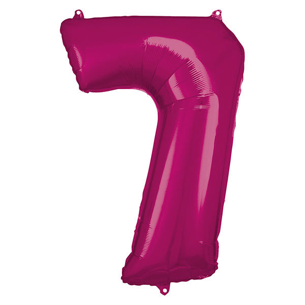 Folienballon Zahl 7 58x88cm pink
