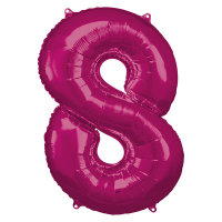 Folienballon Zahl 8 53x83cm pink