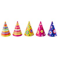 amscan Partyhütchen Punkte und Streifen 16cm 5fach...