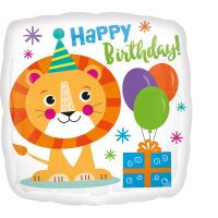 Folienballon Happy Birthday Lion 43cm