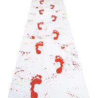 Deko Blutiger Teppich rot/weiß 60 cm x 4,5 m