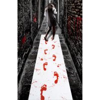 Deko Blutiger Teppich rot/weiß 60 cm x 4,5 m