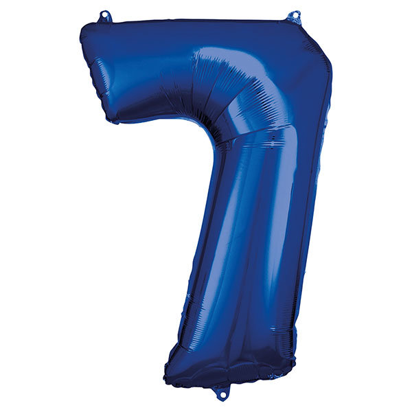 Folienballon Zahl 7 58x88cm blau