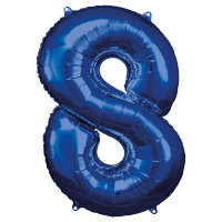 Folienballon Zahl 8 53x83cm blau