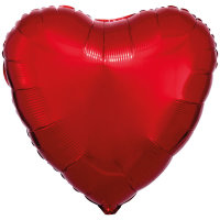 Folienballon Herz 43cm rot-metallic