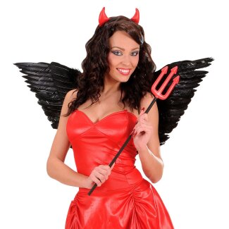 Halloween-Flügel schwarz Ca. 86X31Cm, mit Federn