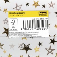 Idena Geschenktasche L WH Sterne 25x8x34cm FSC-Mix