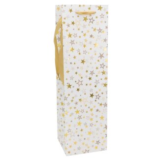 Idena Flaschentasche WH Sterne 12x10x39cm FSC-Mix