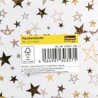 Idena Flaschentasche WH Sterne 12x10x39cm FSC-Mix