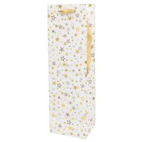 Idena Flaschentasche WH Sterne 12x10x39cm FSC-Mix