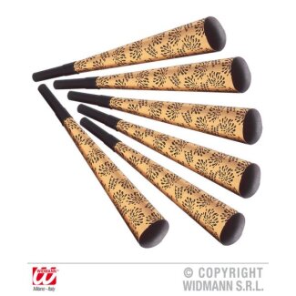 Trompeten Happy New Year Gold 25cm, 6er Set