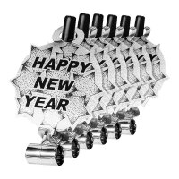 Luftrüssel Happy New Year Silber, 6er Set