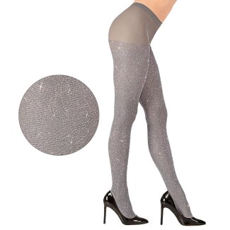 Glitzerstrumpfhose Silber 40 Den, 1 Size