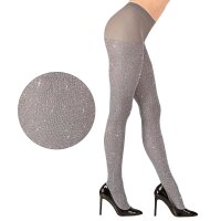 Glitzerstrumpfhose Silber 40 Den, 1 Size