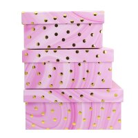 Idena Geschenkboxen-Set Dots pink 3er FSC-Mix