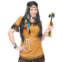 Kostümset Indianer Stirnband m. Feder, Ohrringe