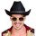 Hut Cowboy mit Strassband schwarz, aus Filz