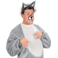 Wolfsohren – Plüsch, grau/weiß