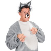 Wolfsohren – Plüsch, grau/weiß