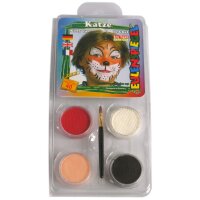 Motivschminke 4 Farben mit Pinsel Katze