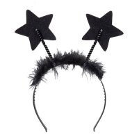 Haarreif Sterne schwarz silber