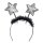 Haarreif Sterne schwarz silber