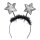 Haarreif Sterne schwarz silber