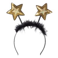 Haarreif Sterne schwarz gold