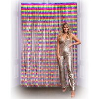 Folienvorhang 200 x 100 cm Regenbogen metallic