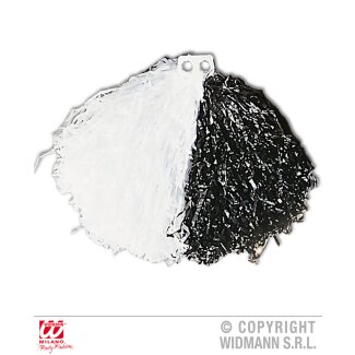 Zweifarbige Pom Pom Weiß/Schwarz