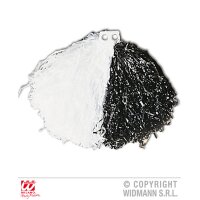 Zweifarbige Pom Pom Weiß/Schwarz