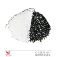 Zweifarbige Pom Pom Weiß/Schwarz